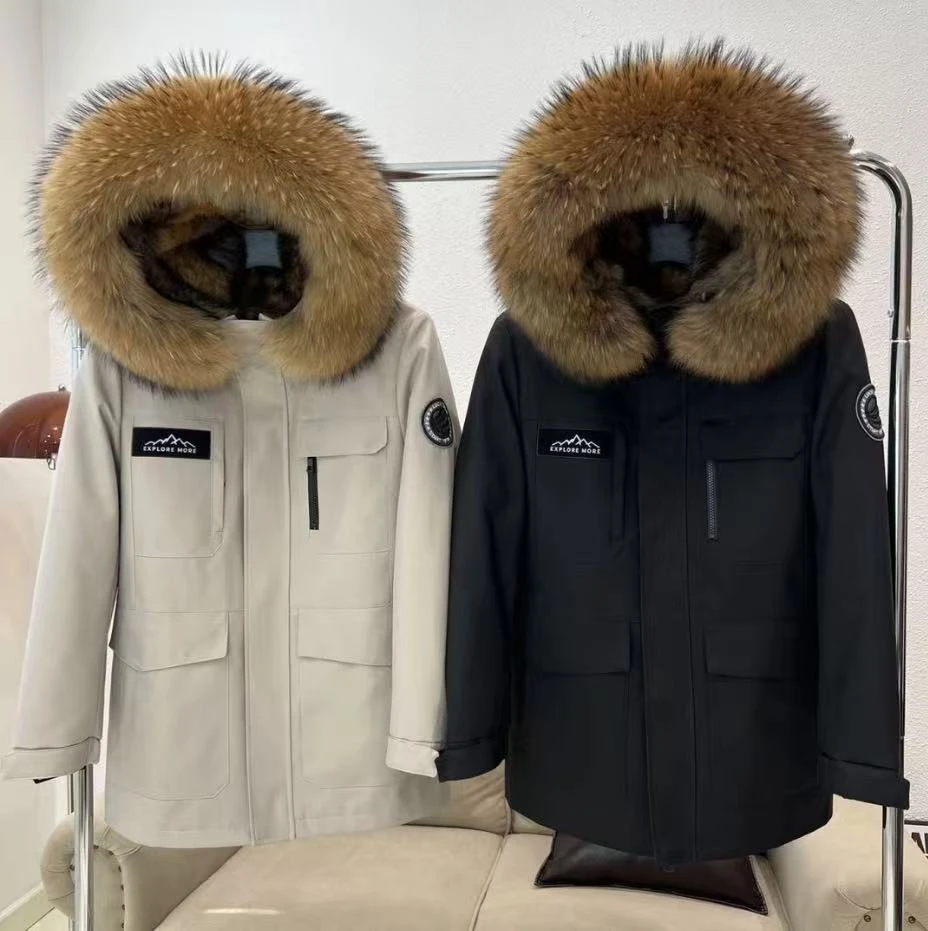 2025爆版（男女同款）大毛领可拆卸中长时尚派克服（升级加防毛衬）