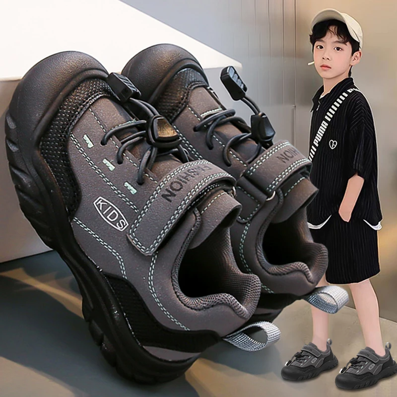 ABC男童鞋2025新款秋季耐脏儿童运动鞋男孩中大童爆款黑色老爹鞋