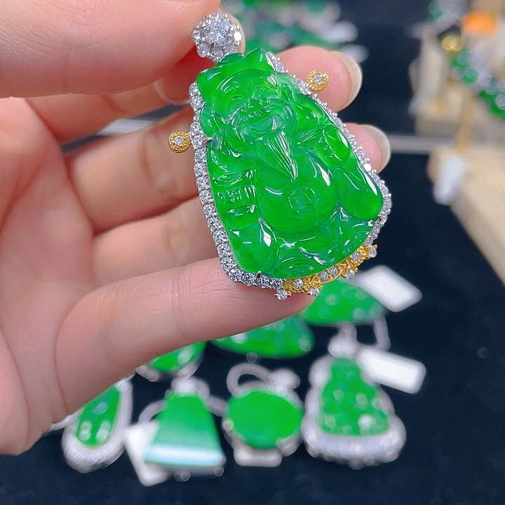 翡翠银S925镶嵌吊坠(不含链)