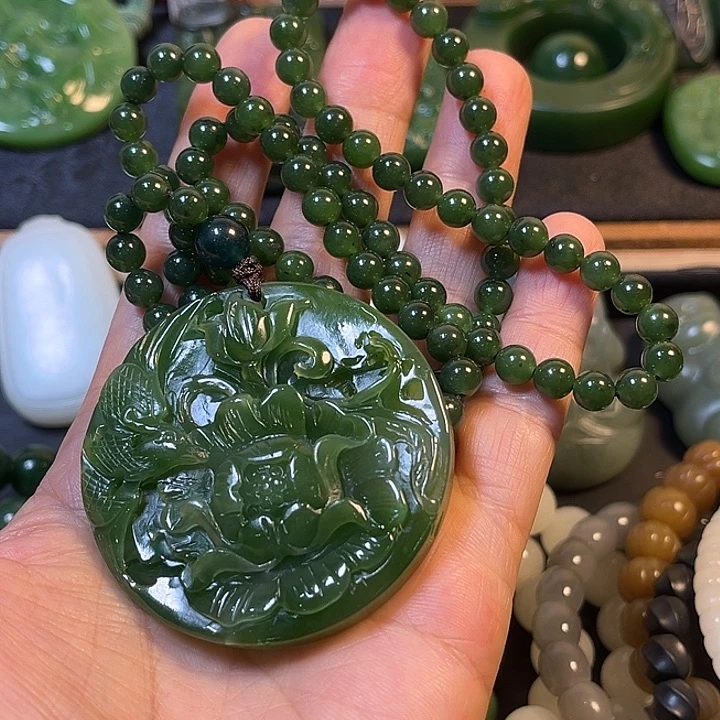 和田玉（碧玉）未镶嵌吊坠(赠链)