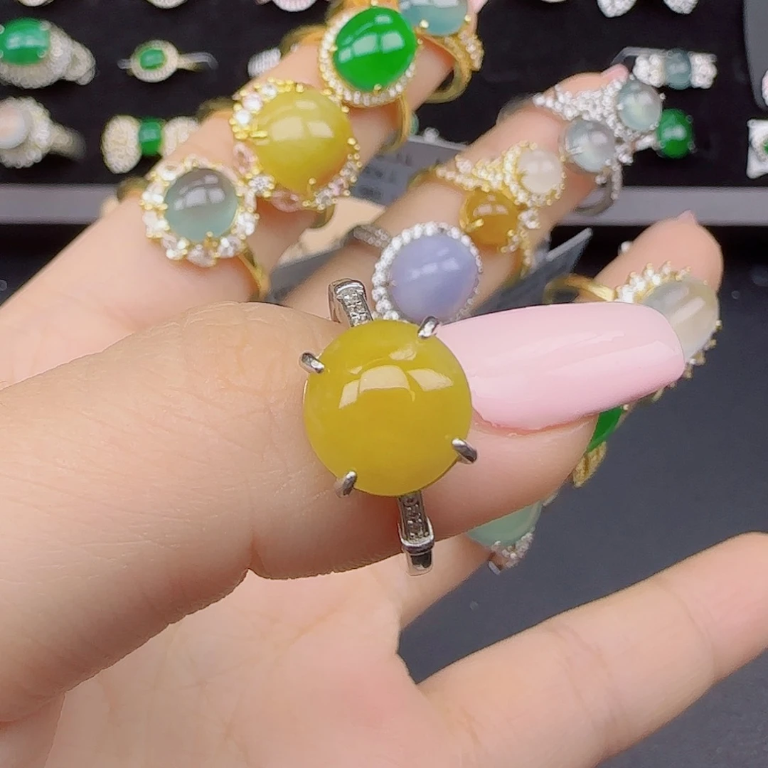 翡翠戒指银S925镶嵌11111