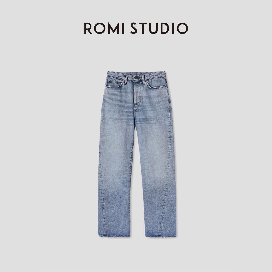 ROMI STUDIO街头漫步~很好看的特定制水洗蓝牛仔裤N2640