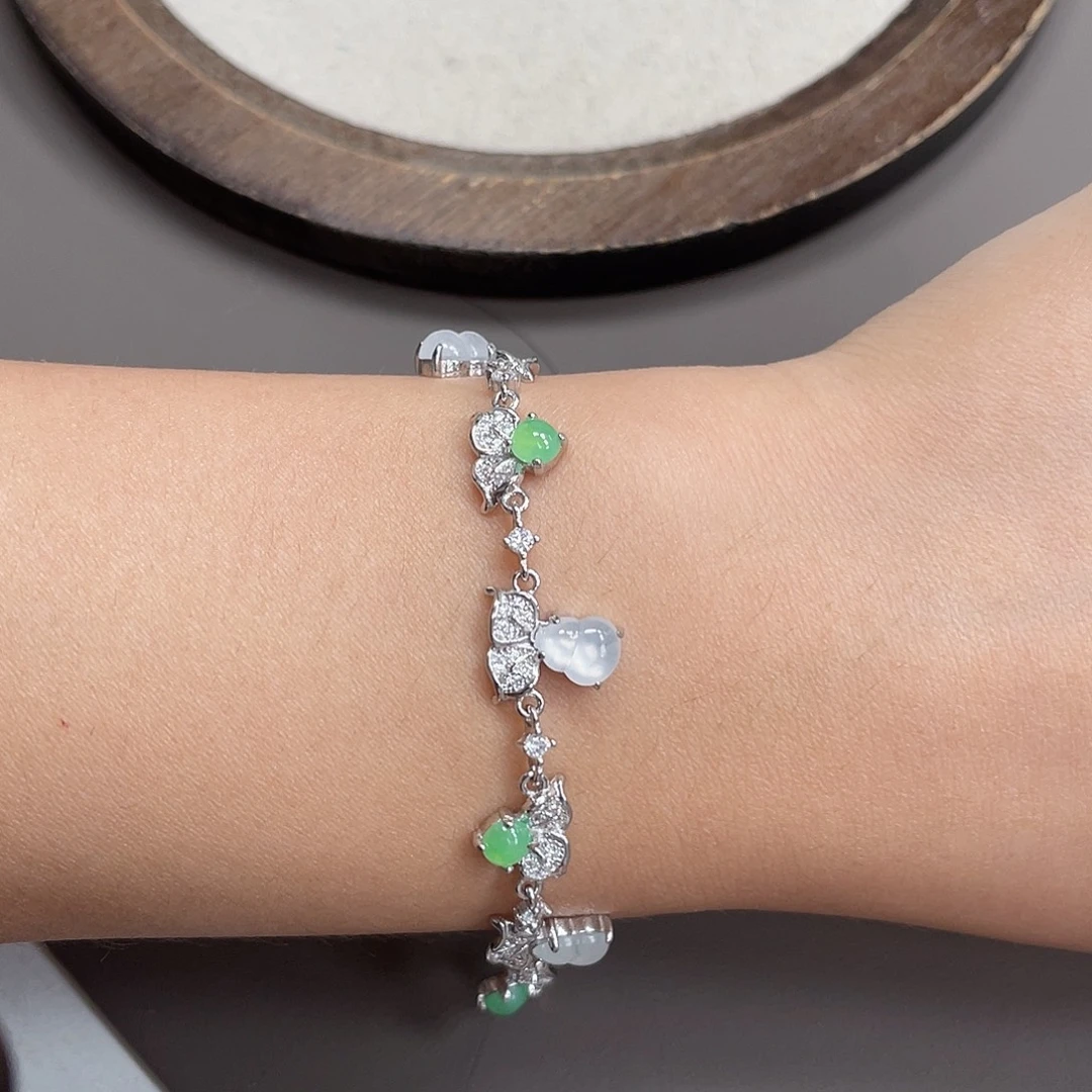 翡翠银S925镶嵌手链