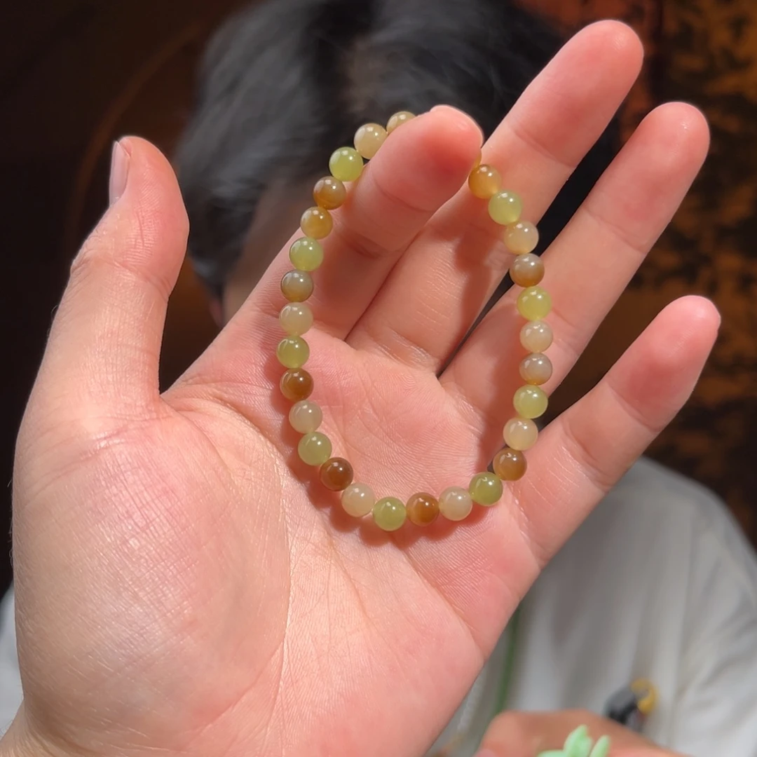 手串未镶嵌和田玉多宝6mm80