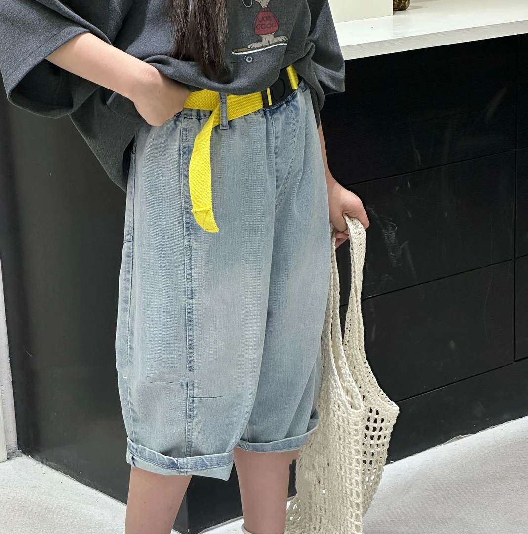 夏季新款中性百搭吉2535童装时尚阔腿中裤