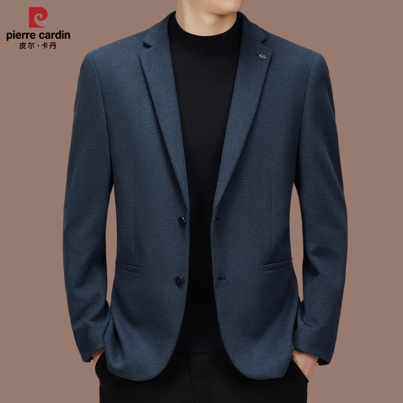 【皮尔卡丹】男士春秋新款品质西服外套商务休闲质感西服上衣青中年