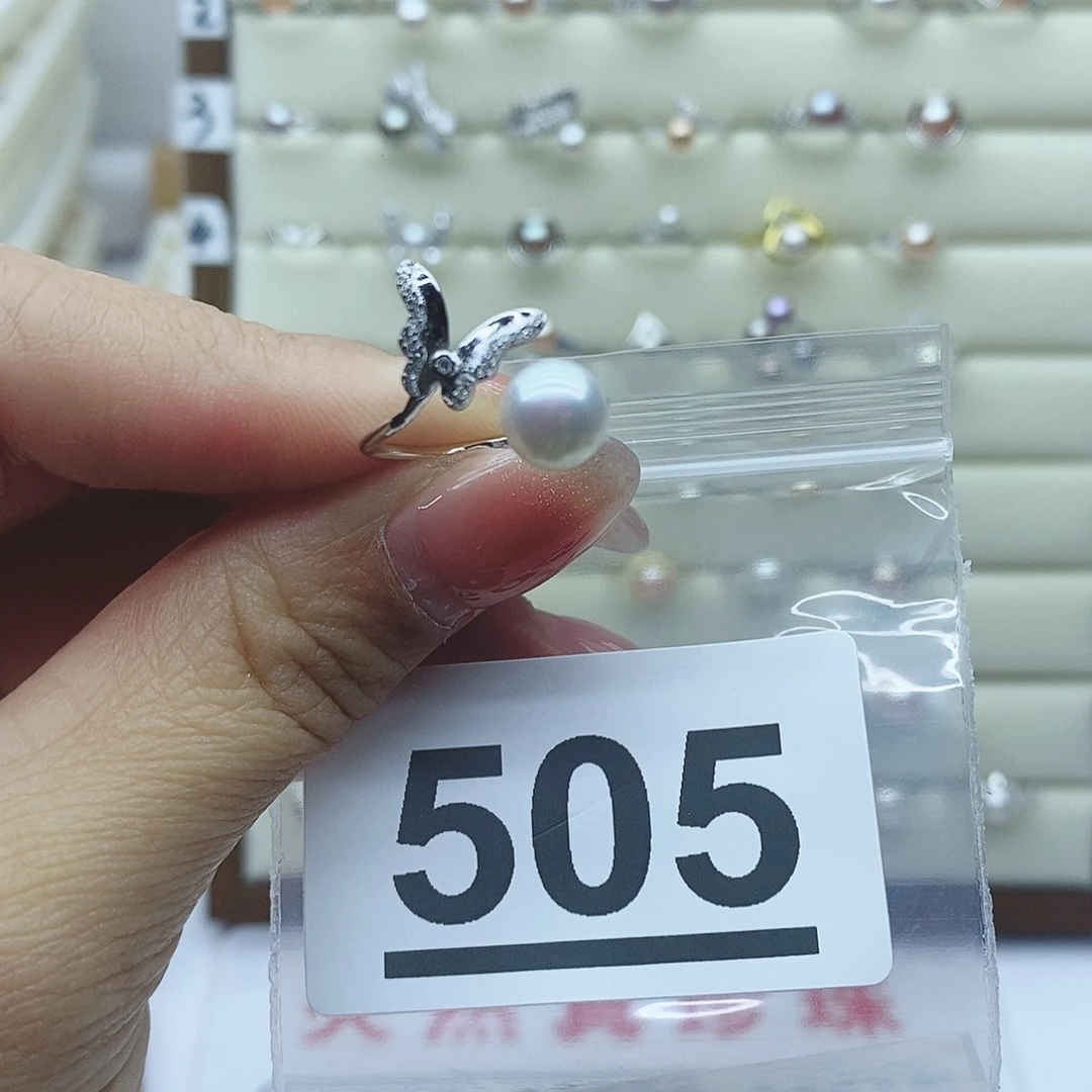 淡水珍珠戒指银S925镶嵌❥****゜505