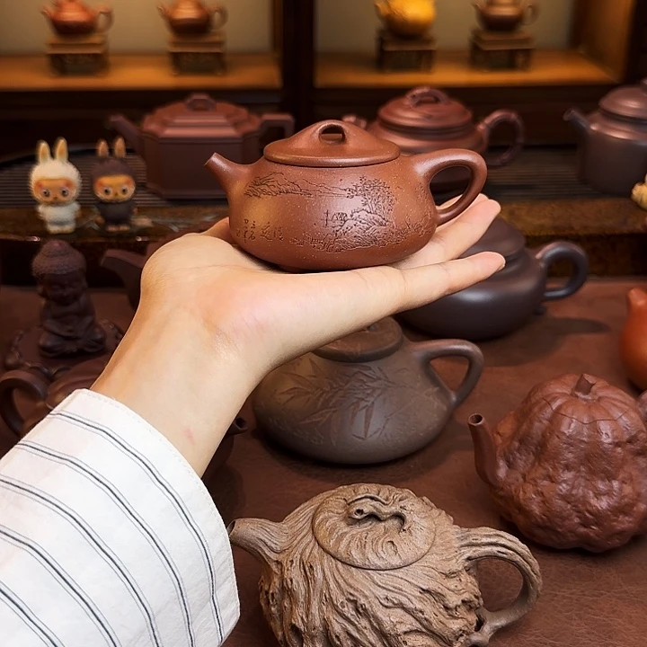 听***涛茶壶紫砂景舟石瓢，降坡泥