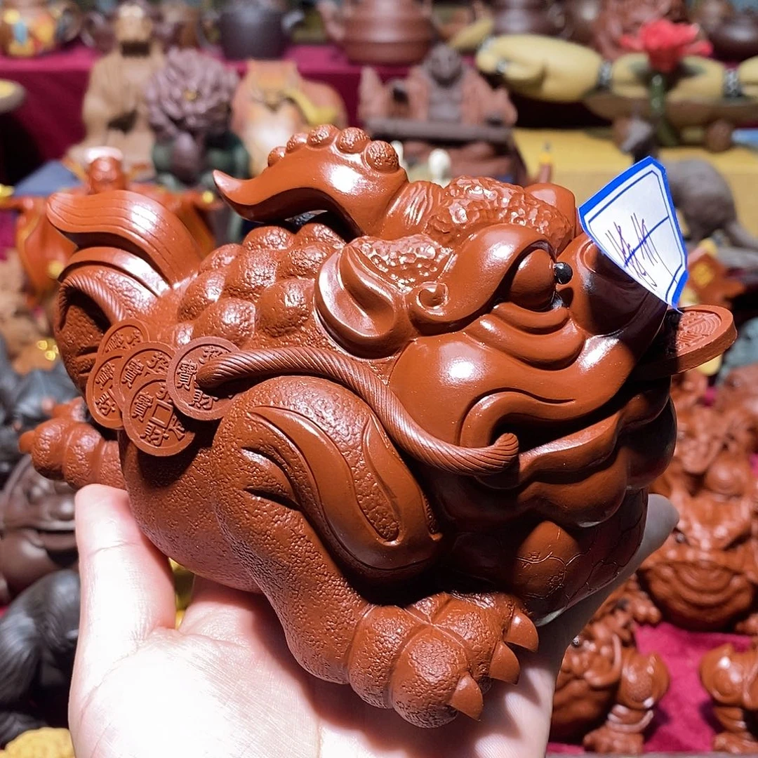 紫砂茶宠宜兴紫砂17厘米鸿运当头