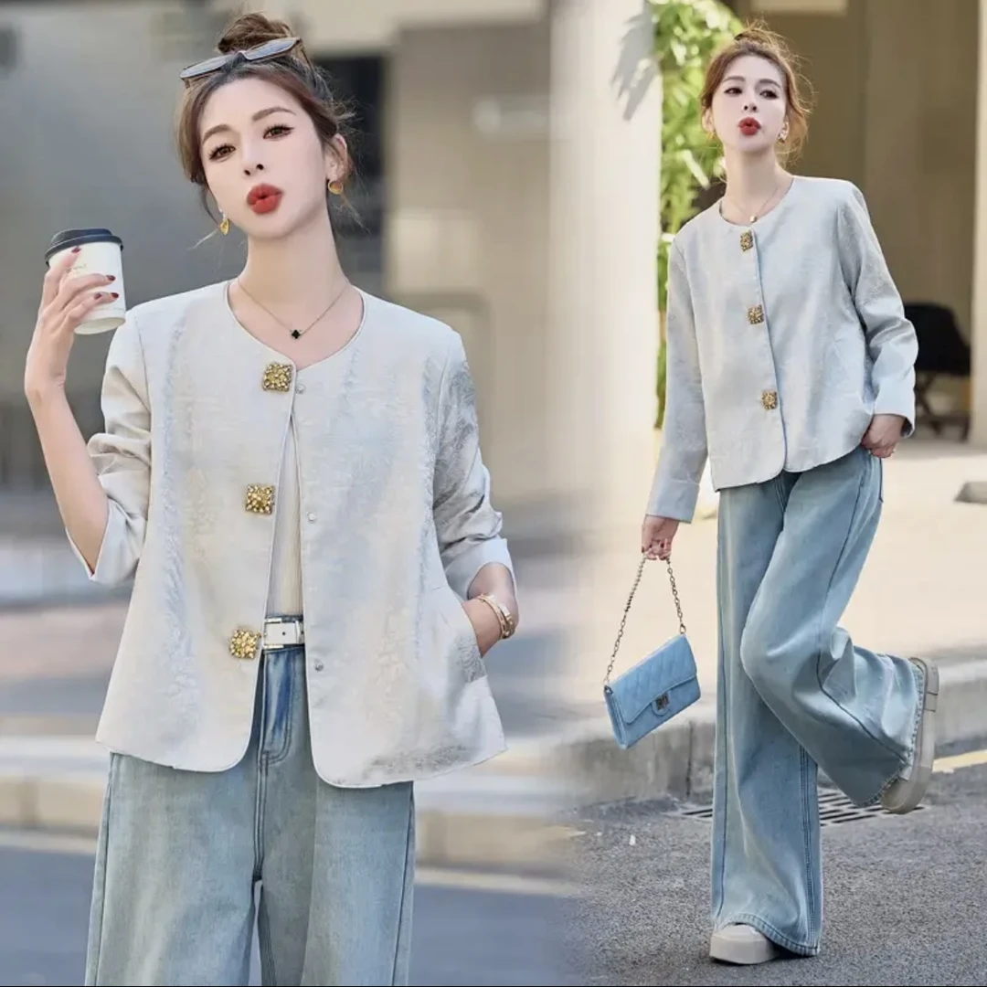 新中式轻国风外套女2025春秋新款独特超好看气质显瘦短款唐装上衣
