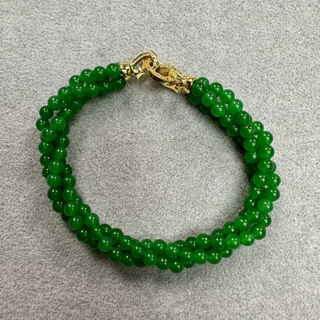 老坑绿色麻花手串设计款