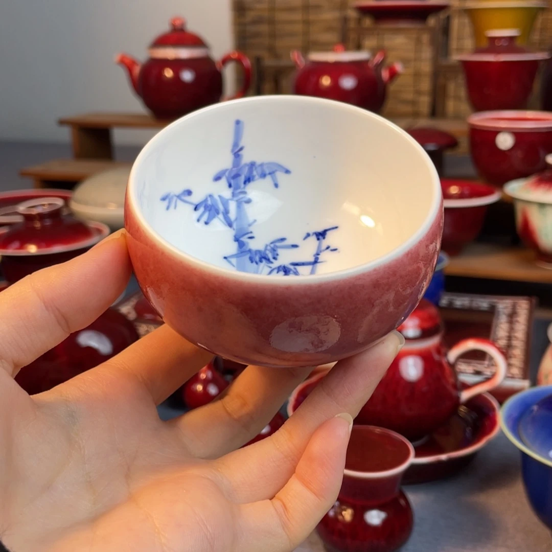 景德镇原矿陶瓷 豇豆红