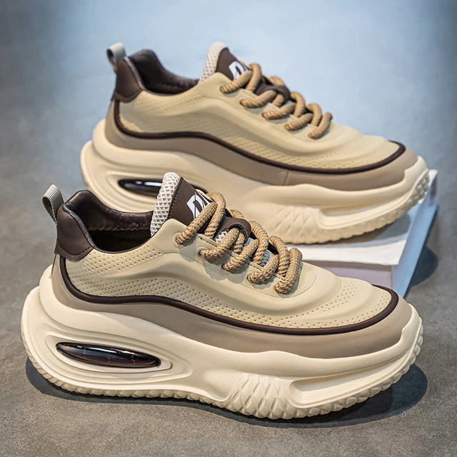 男鞋2025新款春季青少年百搭运动休闲跑步鞋气垫减震增高老爹潮鞋