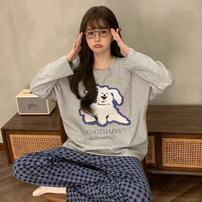 睡衣女款爆款2025新款春秋季长袖长裤少女高颜值休闲家居服可外穿