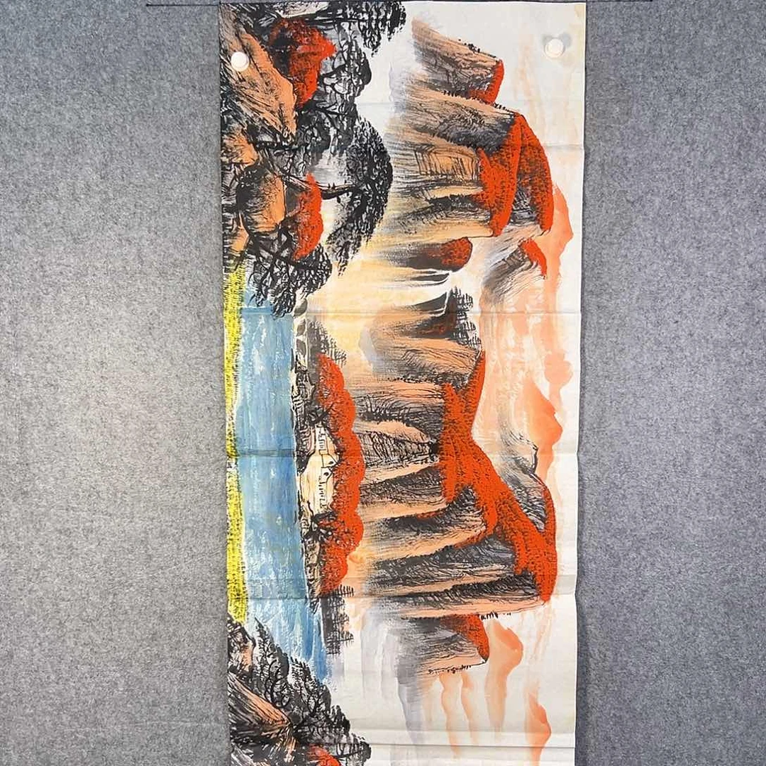 国画591 花鸟在树丛的顶端鸣叫叫声