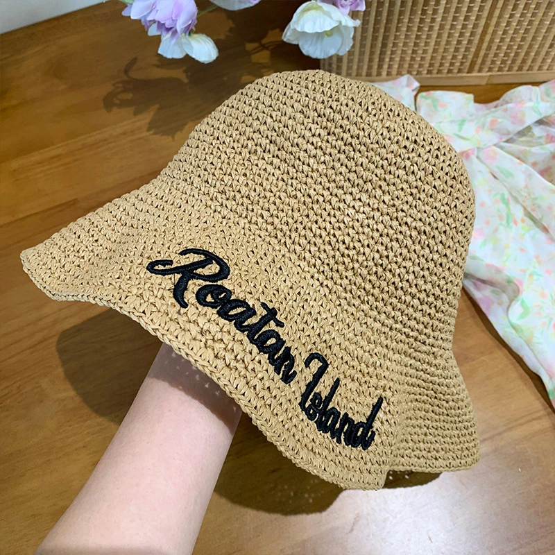 BEIJU 2025新款草编韩版时尚休闲百搭宽松显瘦渔夫帽盆帽女3305