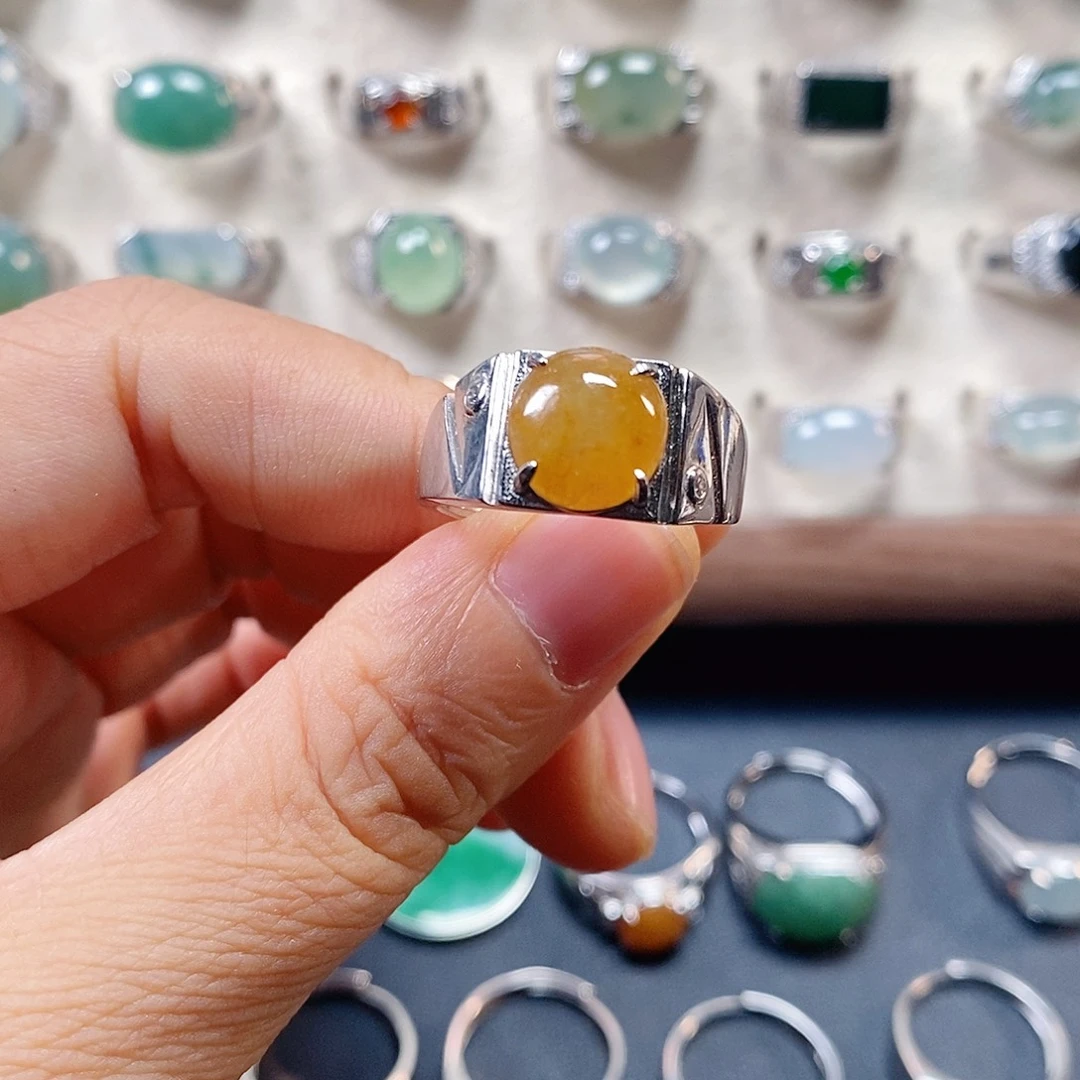 翡翠银S925镶嵌戒指