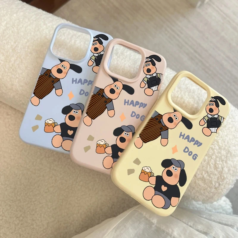 兰知春序三只开心小狗适用iPhone17/16pro手机壳15糯米13液态12趣
