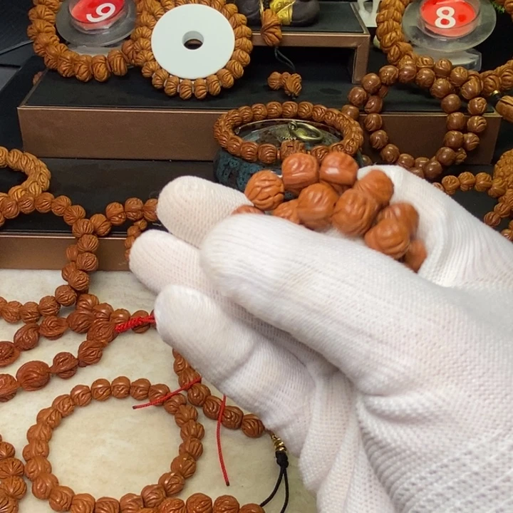 恋***床手串桃核秦岭龙纹好