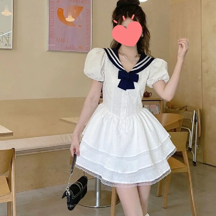 学院风在逃公主初恋甜美新款显瘦女生连衣裙 蓬蓬裙蛋糕裙小个子