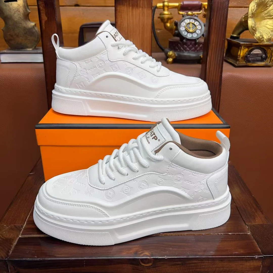 FATP2025年秋季新款男士板鞋韩版中帮男生休闲鞋厚底男款潮鞋