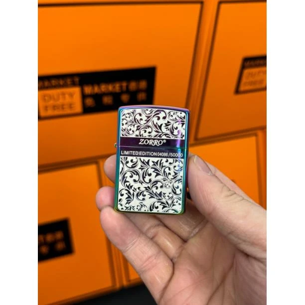 ZORRO  幻彩唐草双面创意花纹打火机炫彩唐草花（裸机无油）