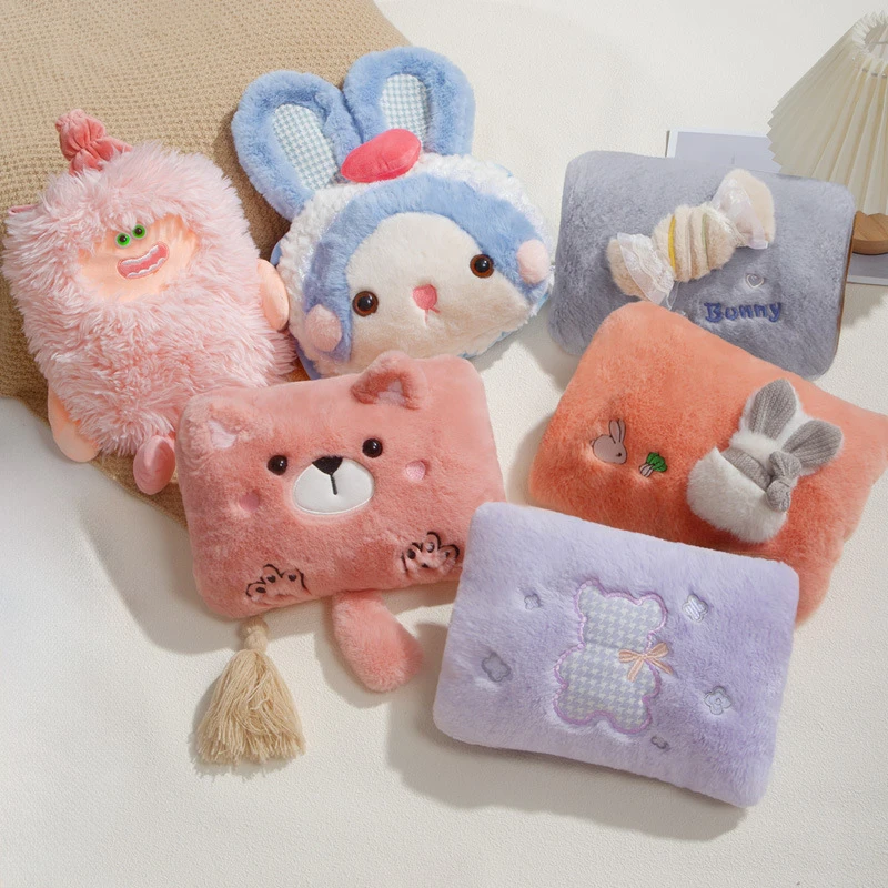 电暖手袋热水袋充电自动断电暖水袋可爱卡通毛绒暖手宝暖宝宝