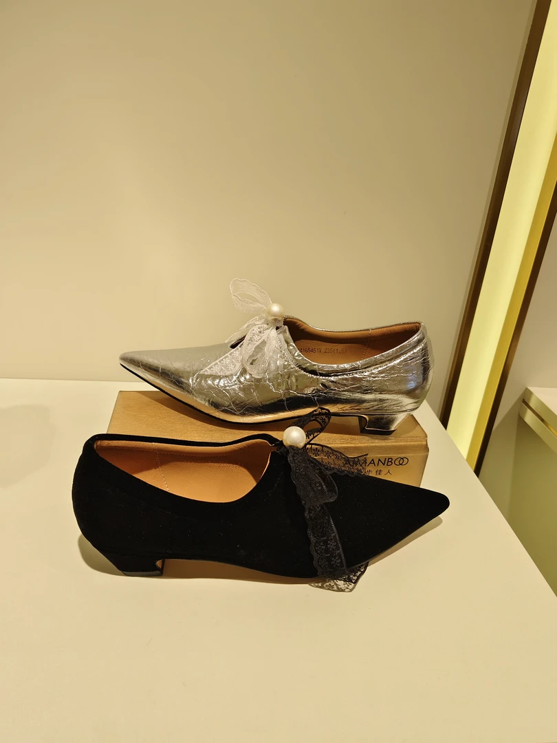 214165451漫步佳人2025春款时尚低跟尖头罐鞋深口