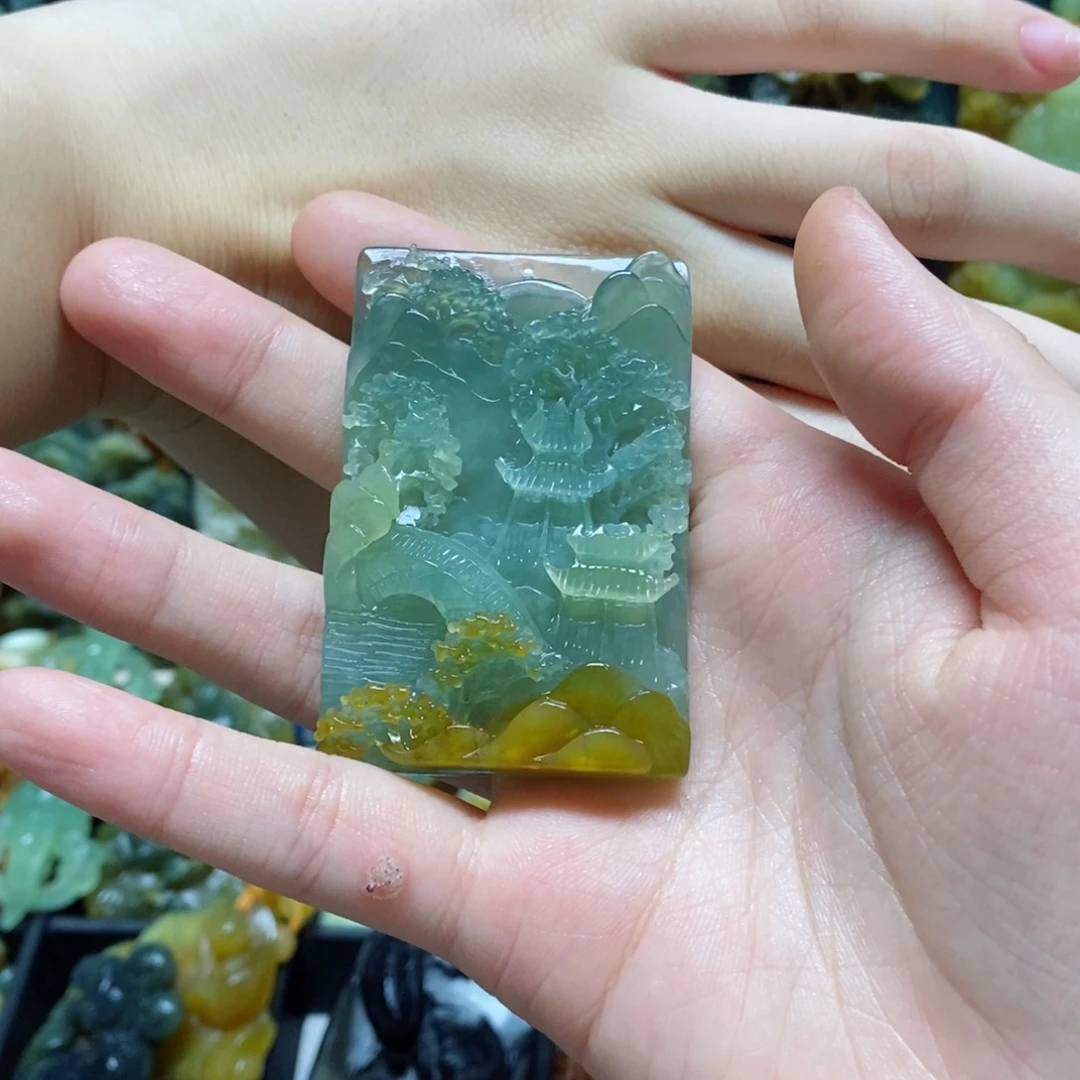 岫玉未镶嵌吊坠(赠链)安***饰