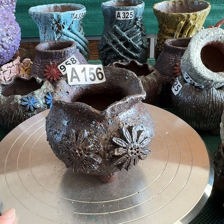 内口5高9粗陶手工