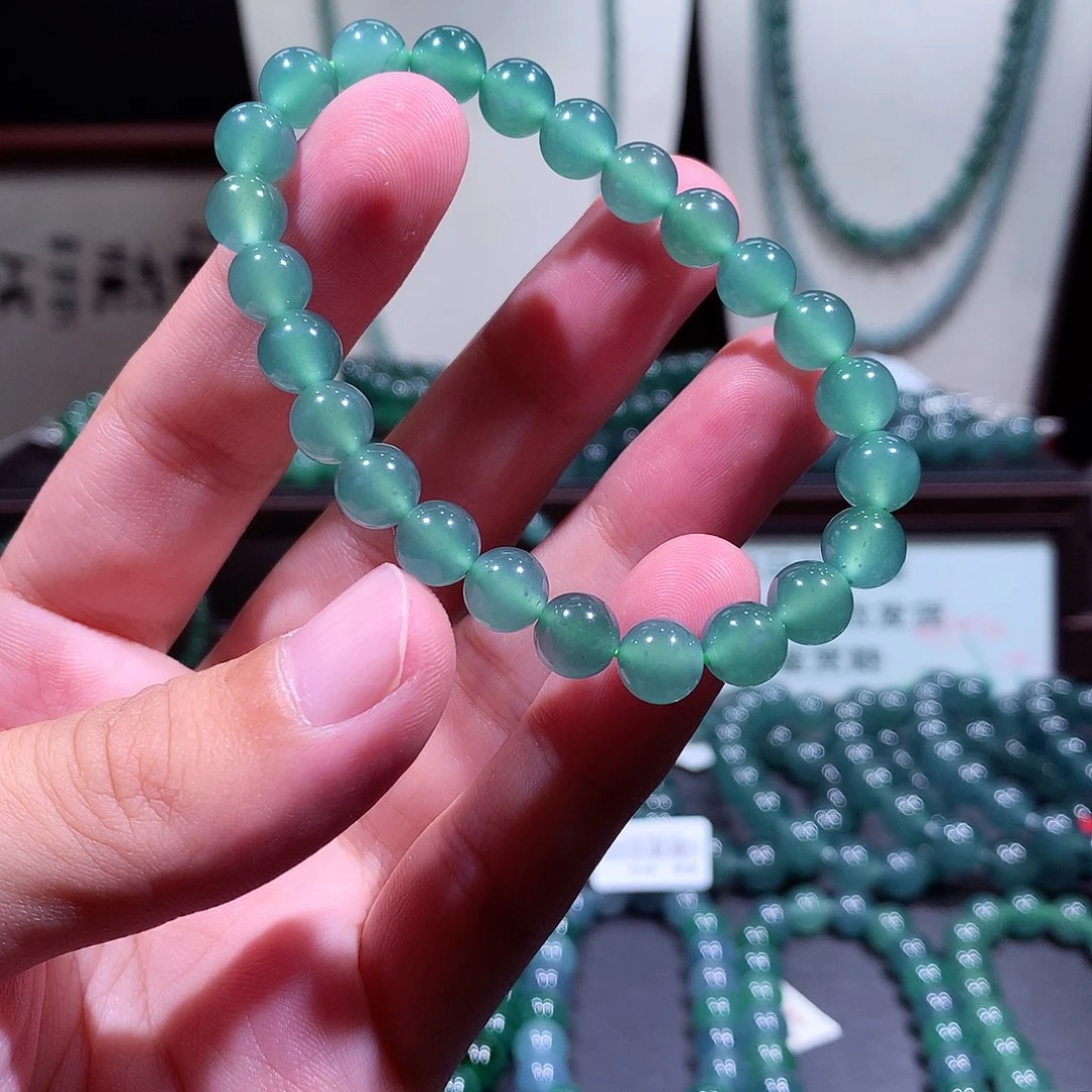 翡翠未镶嵌手链天然翡翠珠链7.8