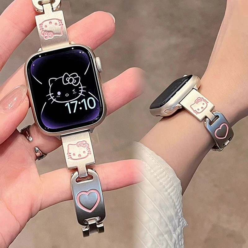 iwatch卡通爱心KT猫高级个性表带 Apple全系适配