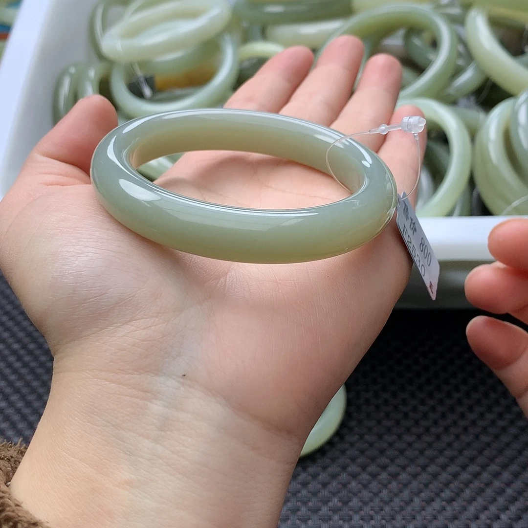 和田玉未镶嵌手镯且末蓝5455