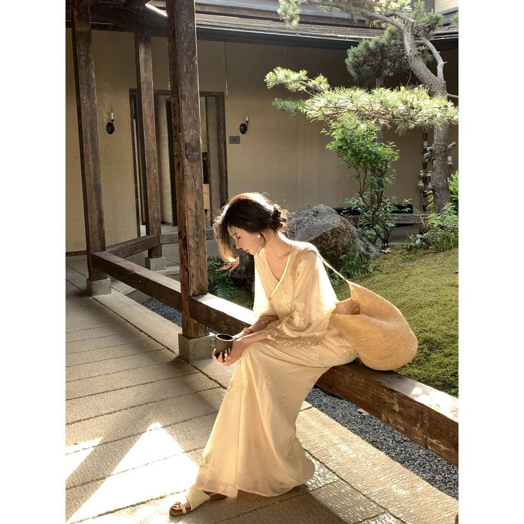 【雅乔定制】岁月静好开衫 亮丝绣花新中式宽松外套DYYY-25025834