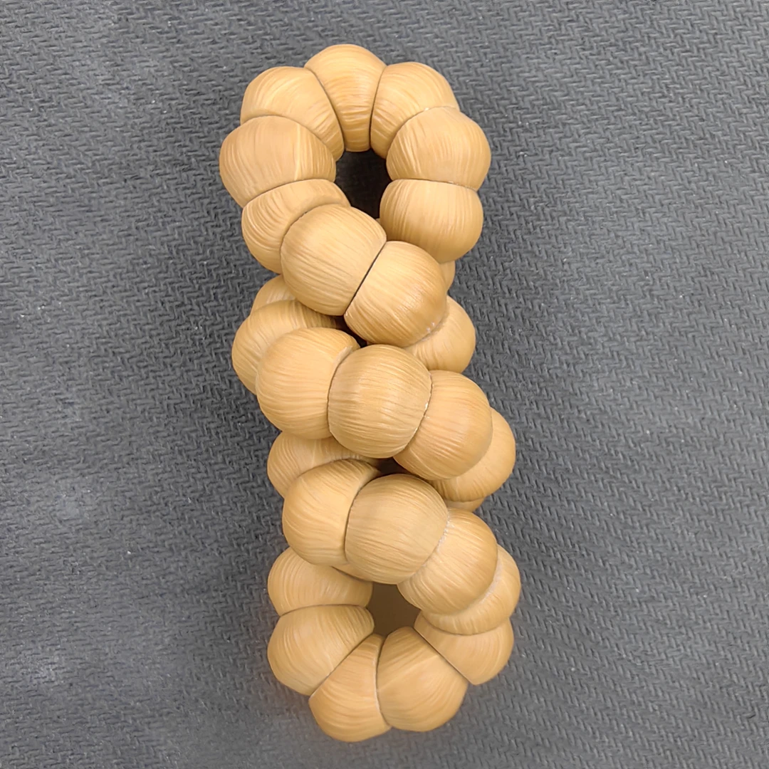 猴头雕刻拉丝蒜瓣大肠手串，天然猴头龙岩料全品无泡药尺寸13mm