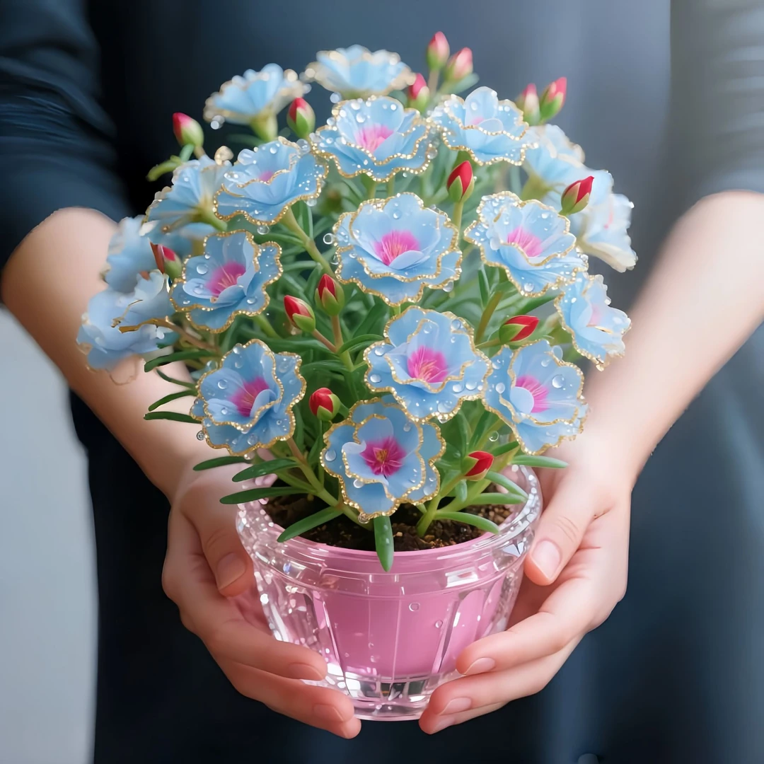 新品【冰蓝】太阳老桩多色重瓣室内四季阳台带根耐寒花卉盆栽太阳花