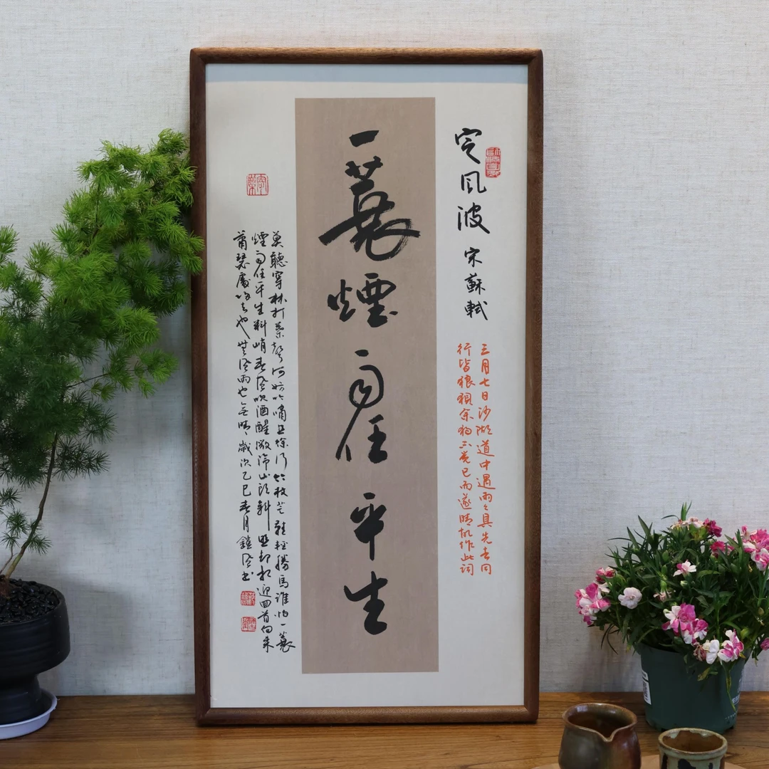 定风波一蓑烟雨-范铠风-36*69手写书法作品玄关客厅茶室挂画