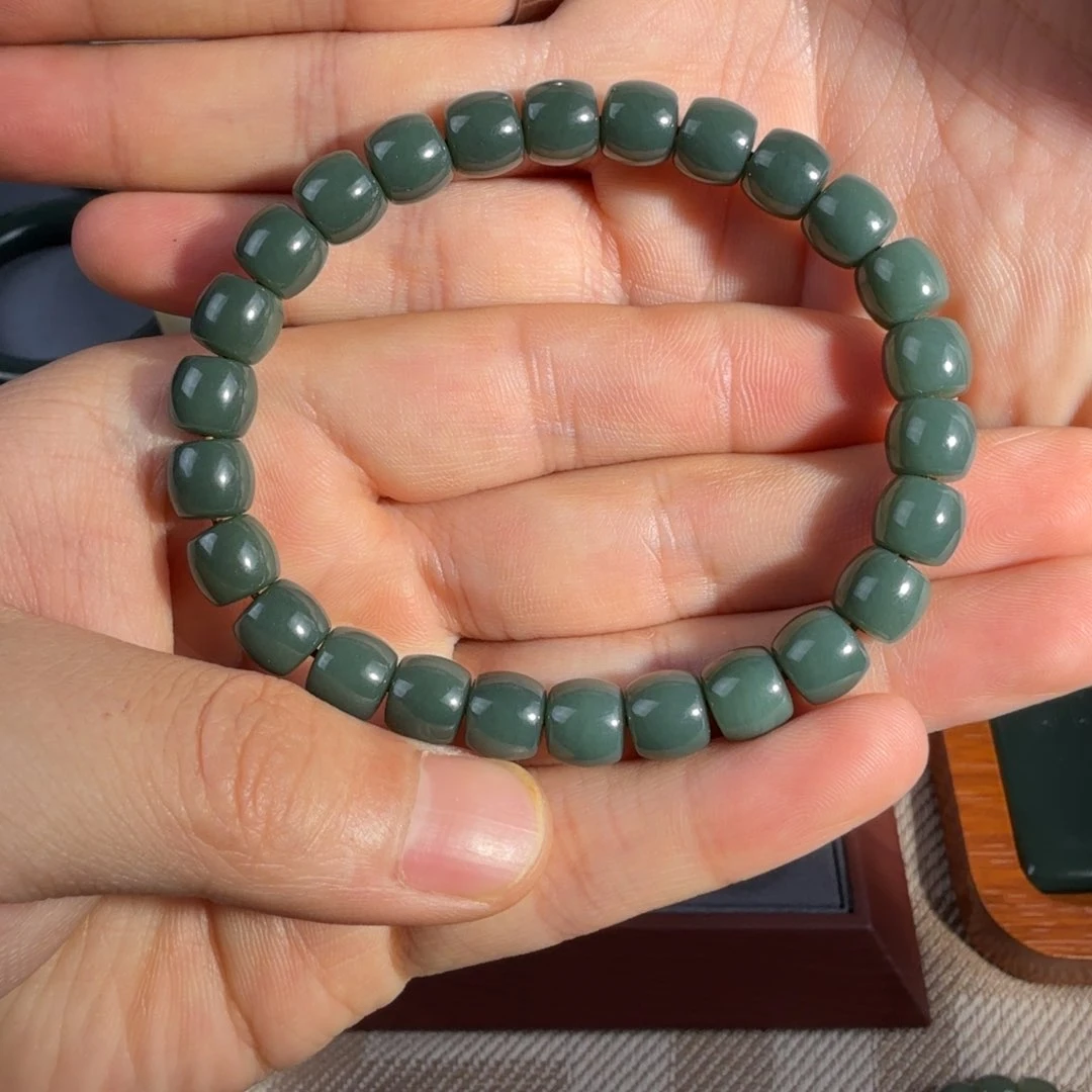 和田玉手链未镶嵌茶