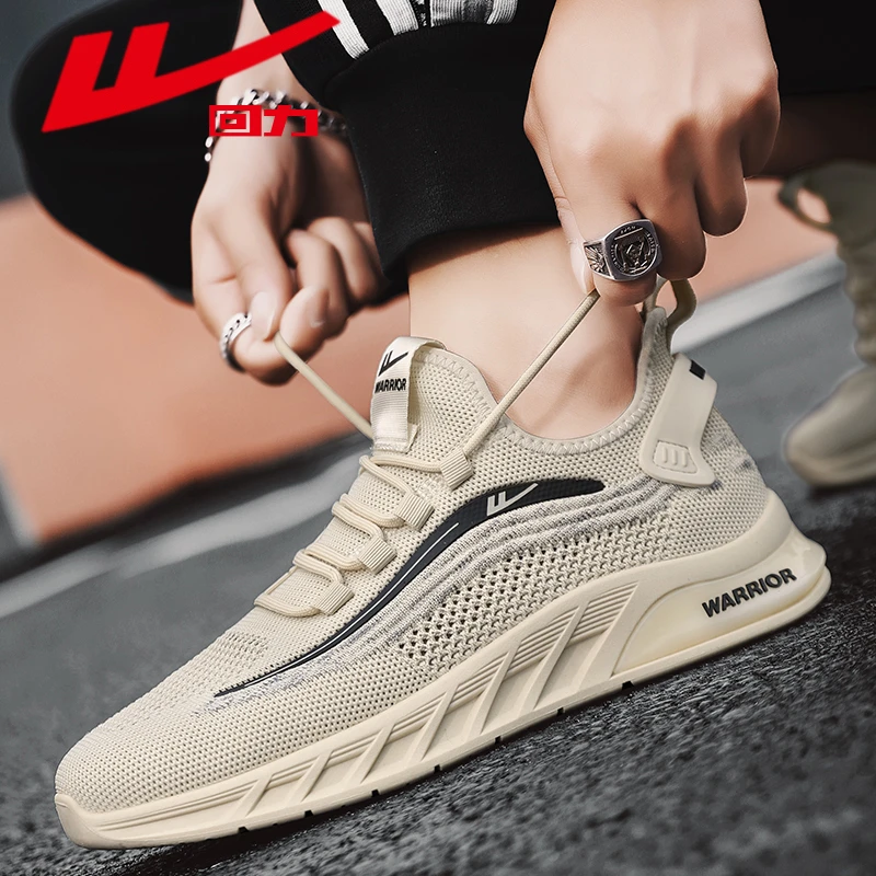 回力休闲鞋男士网面鞋夏季2025透气运动鞋潮鞋防滑黑色百搭鞋子男