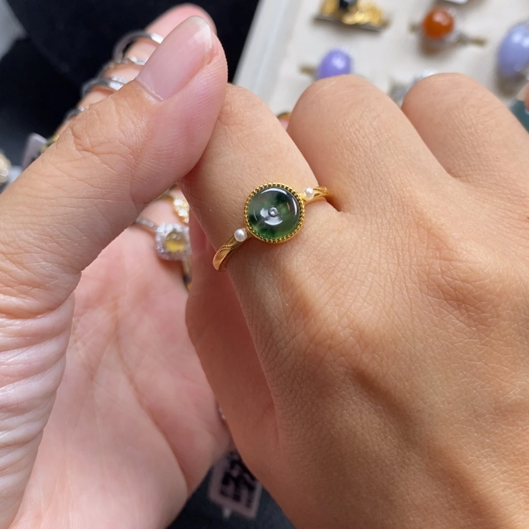 银S925镶嵌戒指翡翠