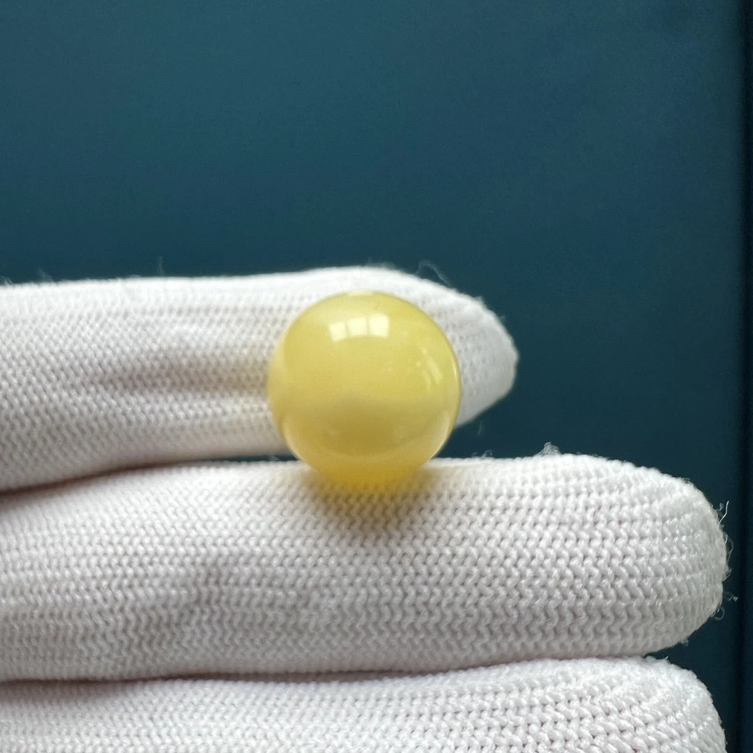 A1789 天然原矿蜜蜡 圆珠15.5mm 支持鉴定假一罚十