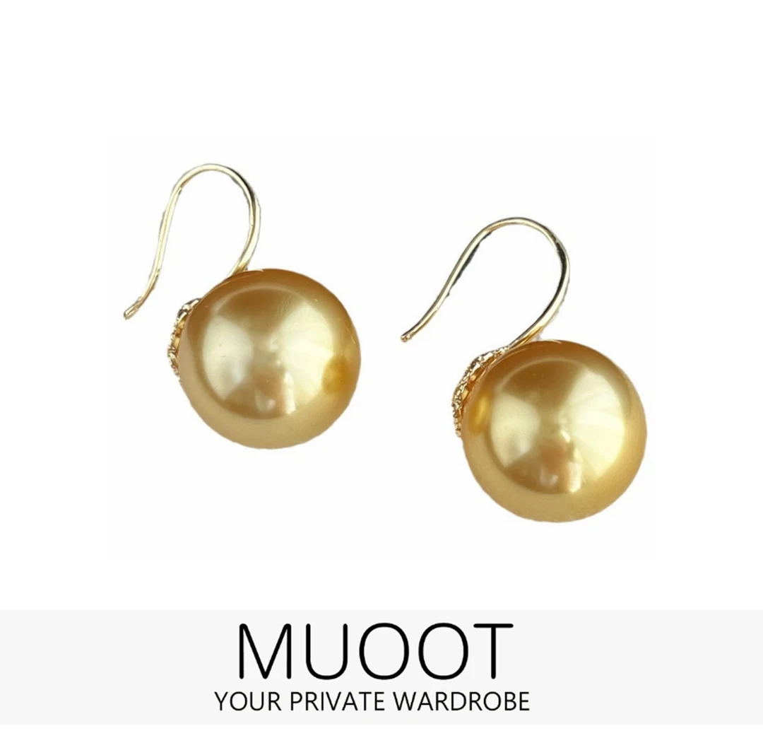 不锈钢耳饰 【MUOOT】 重工金色珠珠耳环饰品116E006033