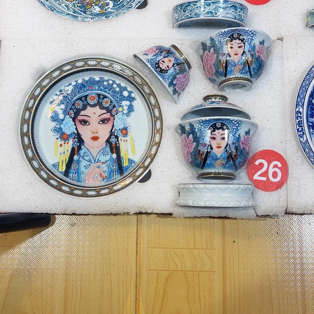 六***。牡丹花旦五件套青鲤造物