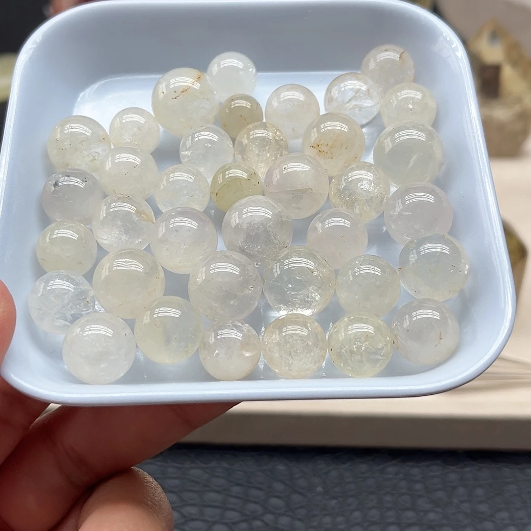 水晶未镶嵌珠宝半成品39 黄胶花球