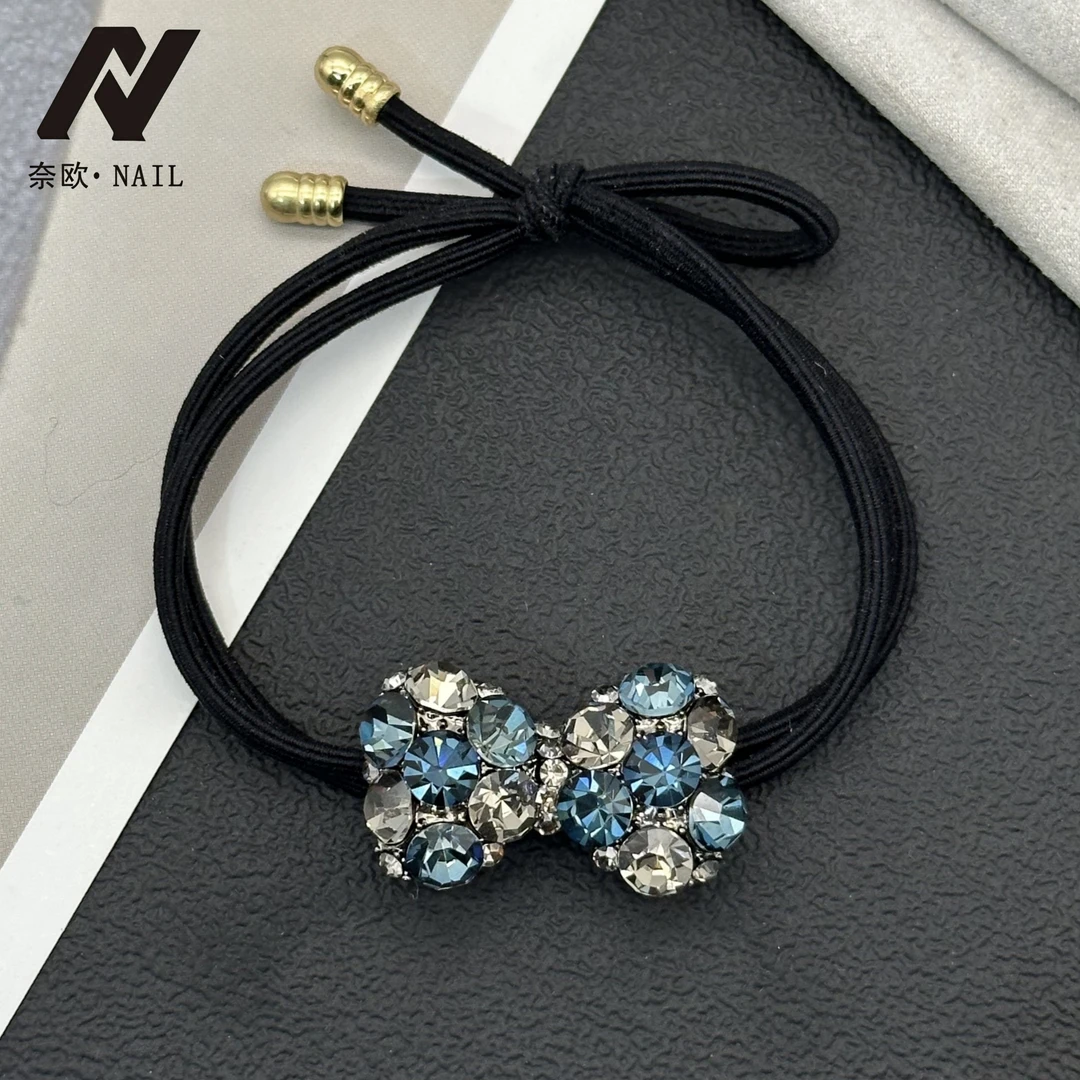 【NAIL·奈欧】设计师系列6289蝴蝶结发圈头绳时尚黑色