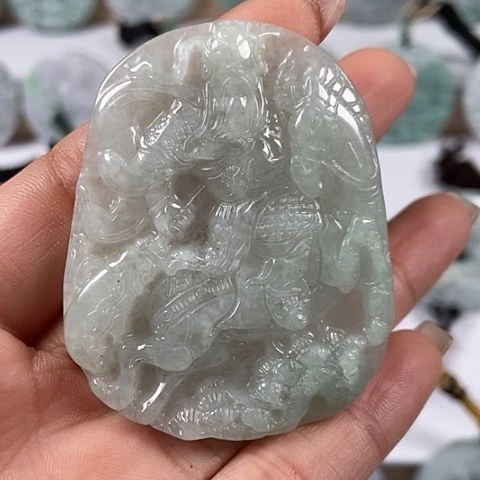 翡翠颈饰未镶嵌关二爷福利