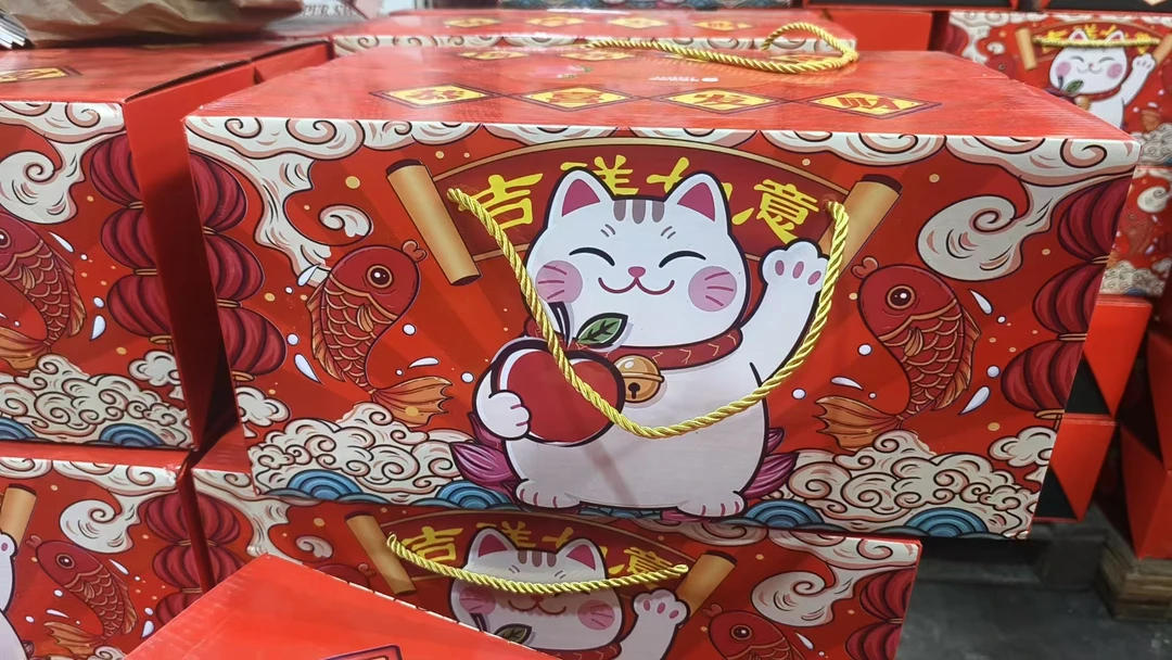 招财猫富士双层苹果带箱10-10.5斤左右