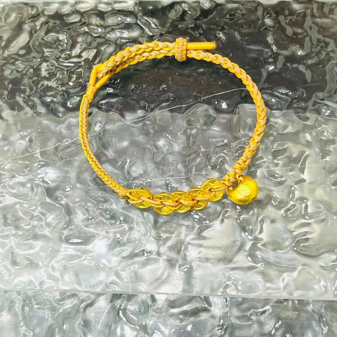 足金999五帝币胖福手串