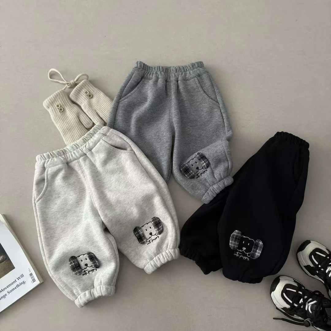 【加绒加厚】儿童韩系卫裤秋冬男女宝新款收口裤洋气潮