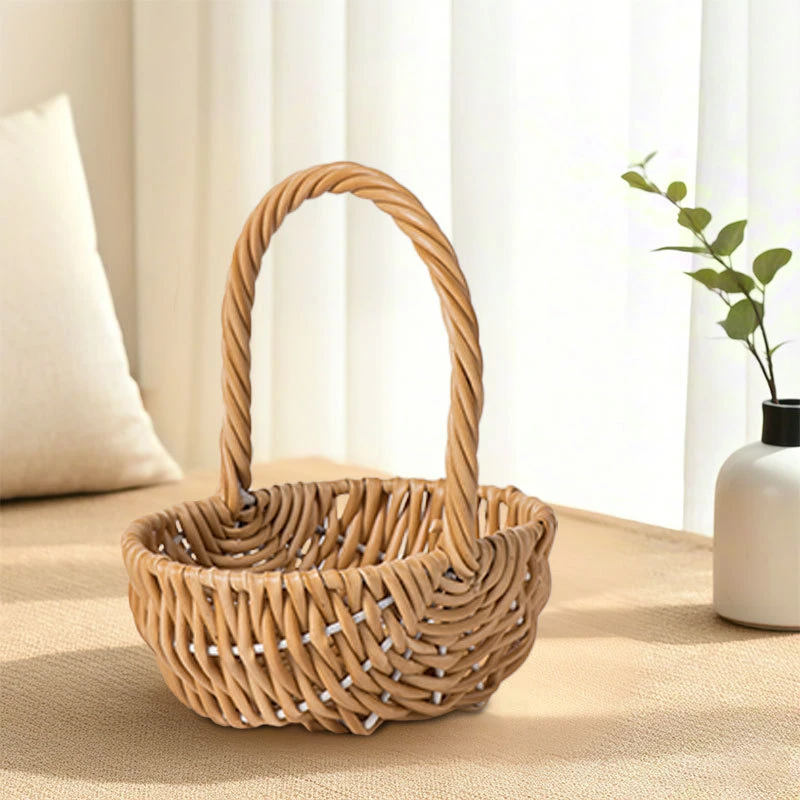 手提篮家用置物篮浴室收纳盒洗澡篮大容量藤编镂空可爱